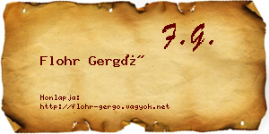 Flohr Gergő névjegykártya